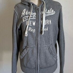 Aeropostale Heather Gray hooded sweatshirt.
